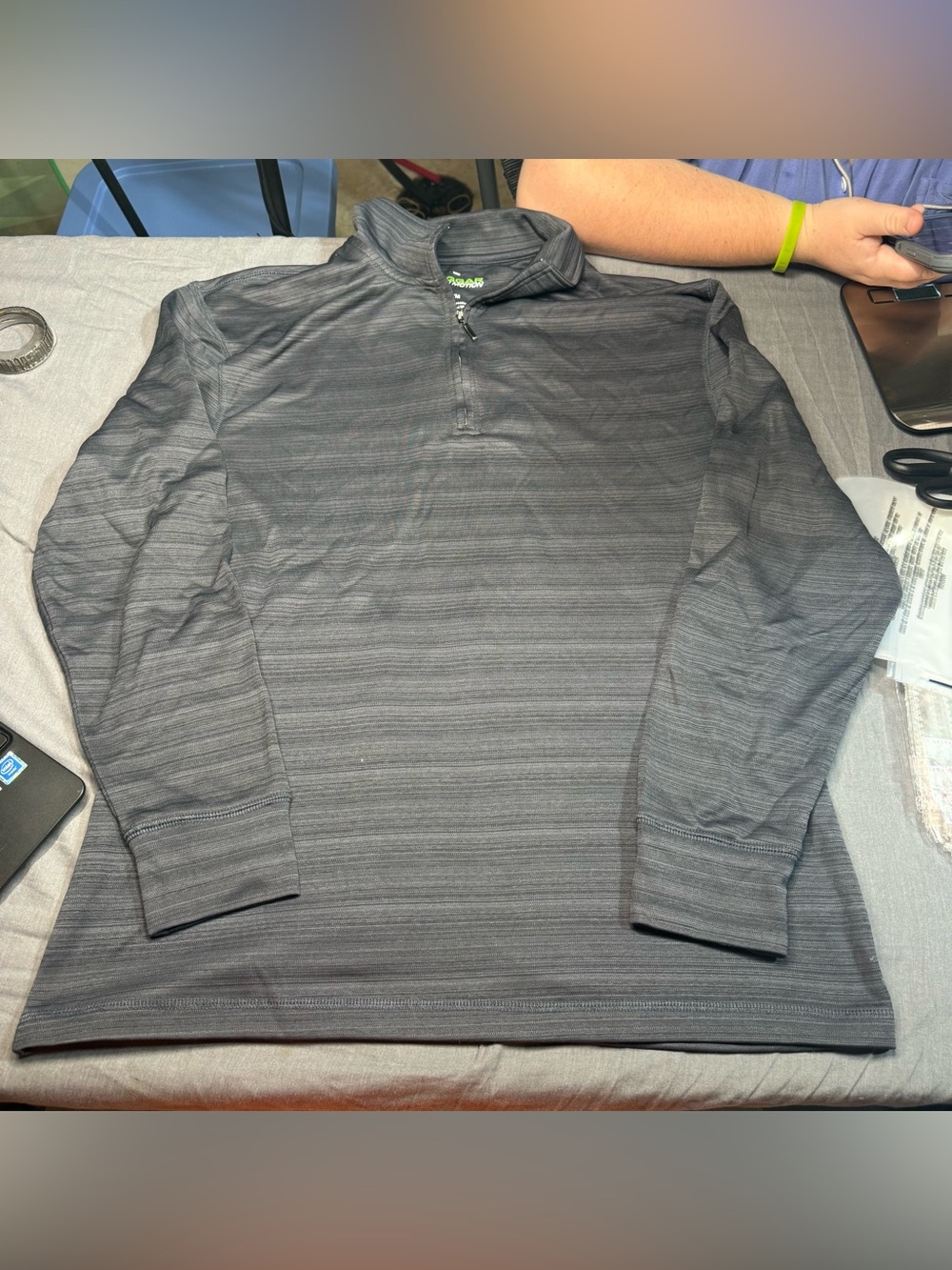 Haggar Men's Quarter-Zip Pullover - Charcoal